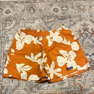 Women’s Patagonia Baggies: Orange Floral Shorts